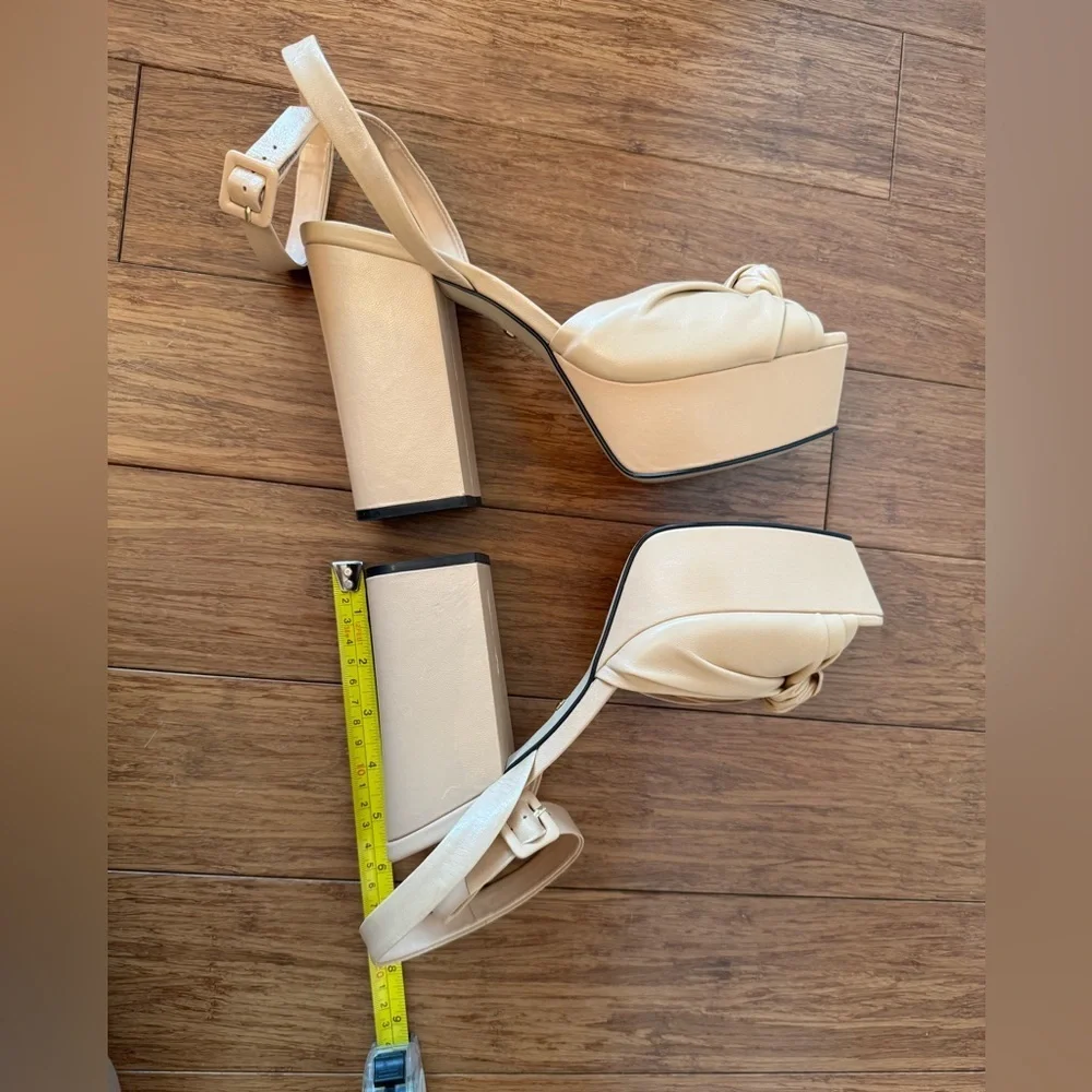 Revolve Brooklyn Heel in Nude RAYE Ankle Strap Platform Size 9.5 - Picture 11 of 13